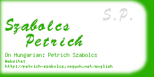 szabolcs petrich business card